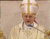 Bento XVI na sua homilia pediu a unidade de todos os cristãos