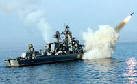  Assassino de porta-aviões russo inicia tiros  no Oceano Pacífico
