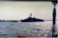 Tripulantes do navio de guerra norte-americano não atreveram pisar terra de Sebastópol