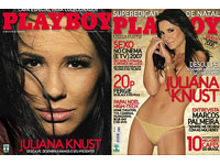 Juliana Knust em duas capas de playboy em dezembro