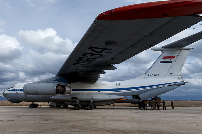 A base aérea russa em Hmeymim, Syria