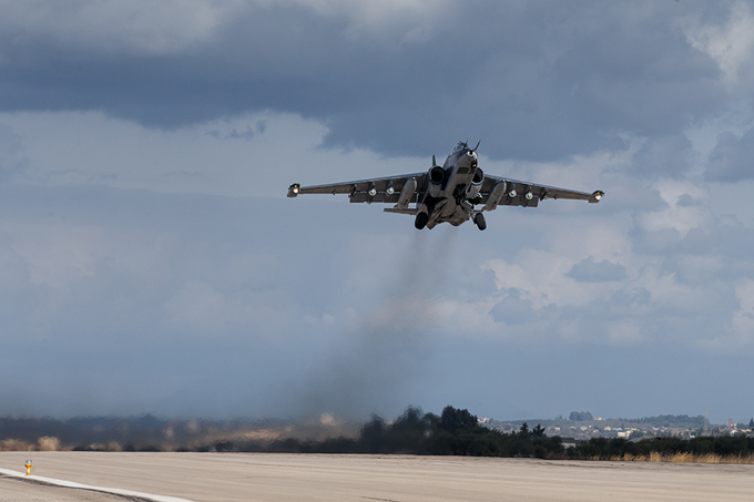 A base aérea russa em Hmeymim, Syria