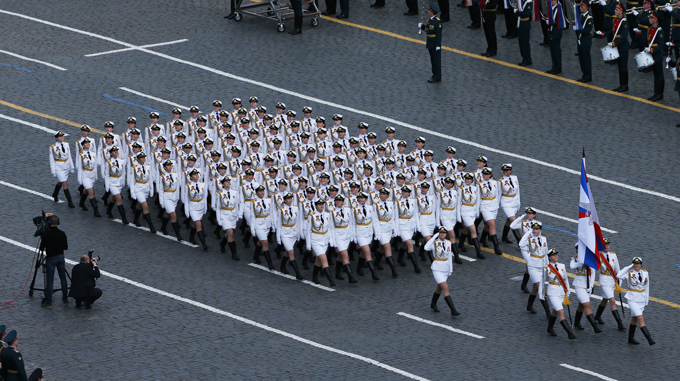 Desfile militar na Praça  Vermelha no Dia da Vitória