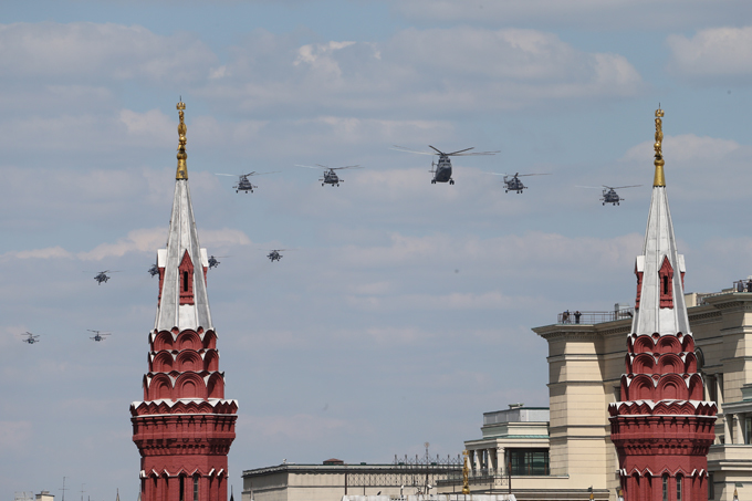 Desfile militar na Praça  Vermelha no Dia da Vitória