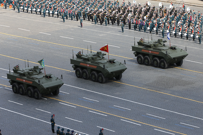 Desfile militar na Praça  Vermelha no Dia da Vitória