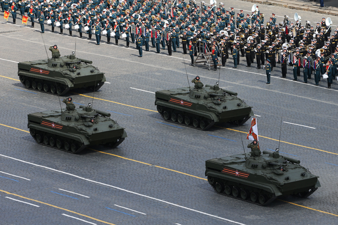 Desfile militar na Praça  Vermelha no Dia da Vitória