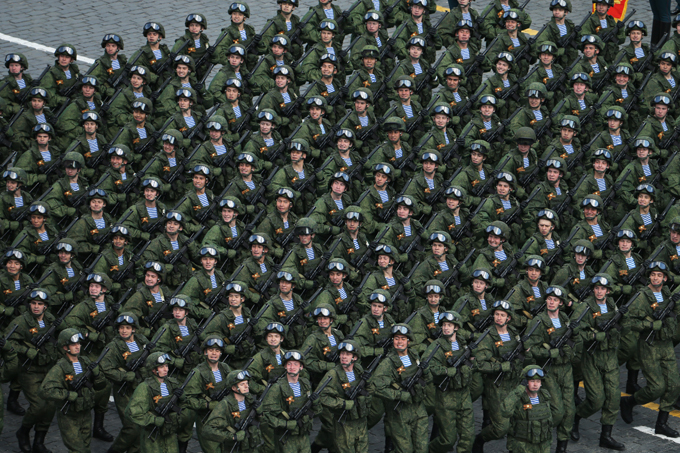 Desfile militar na Praça  Vermelha no Dia da Vitória