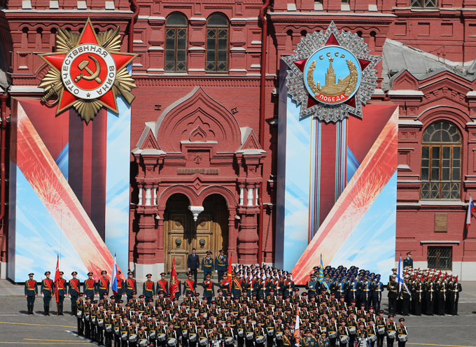 Desfile militar na Praça  Vermelha no Dia da Vitória