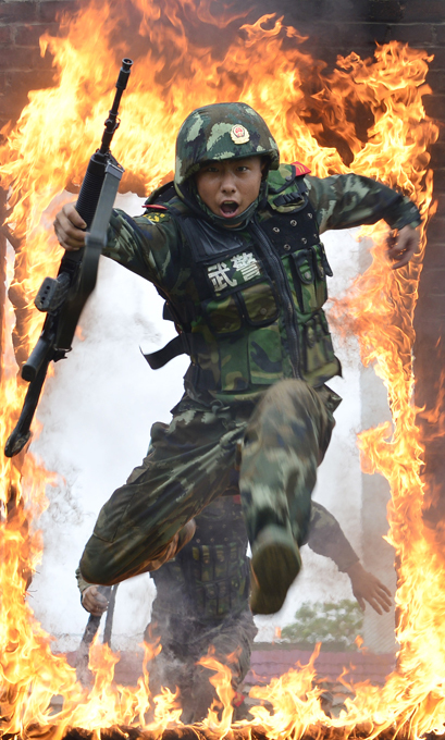 O Exêrcito chinês em treinamento