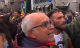 Em Milão, os locais gritaram "nazistas" aos manifestantes ucranianos