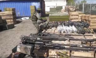 Filmagens de armas apreendidas durante a operação militar especial